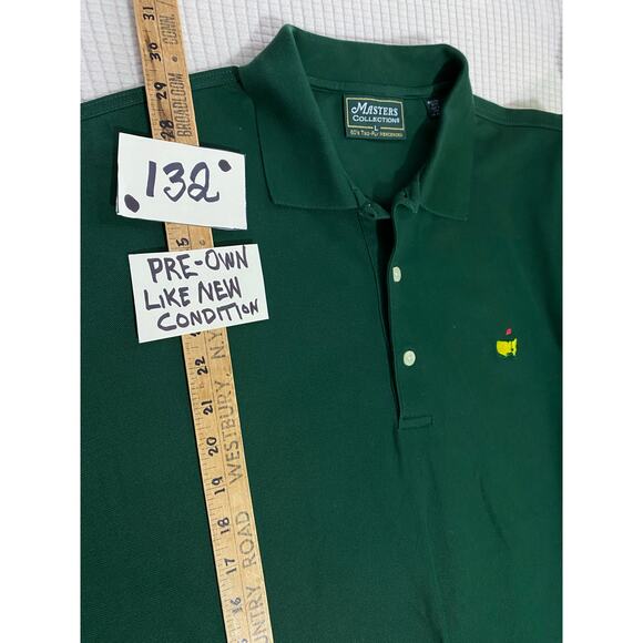 Masters Collection Green Large Mens Shirt Polo Vintage 60s 2 Ply - Picture 4 of 8